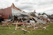 Tornado damage pictured the farm of Tim and Stephanie Dietz on Dietz Road near Williamston on Friday on Aug. 25, 2023. A tornado roared through the farm on Thursday night. (Neil Blake | MLive.com)